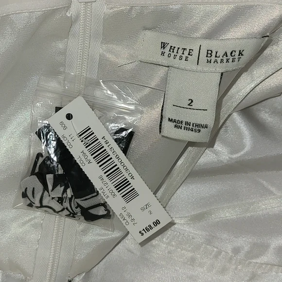NWT White House Black Market WHBM Strapless black & white dress sz 2 168$ - Picture 4 of 5
